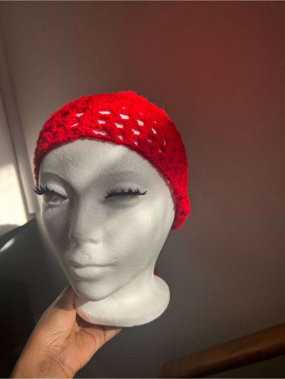 Handmade Red Crochet Headband - Women Accessories